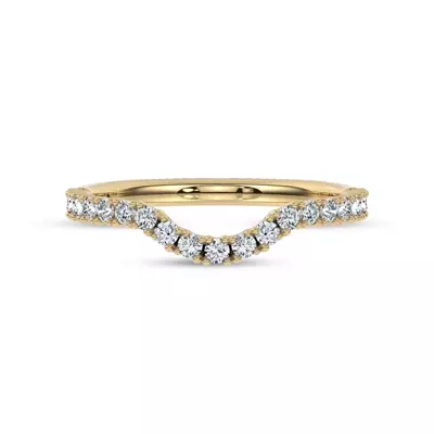 C‑Prong Curved Pavé Band by Christian Siriano