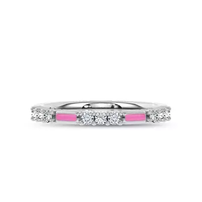 Colvivre Pink Ceramic Diamond Band by Christian Siriano