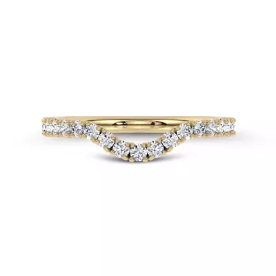 Sculpted C‑Prong Contoured Pavé Band by Christian Siriano