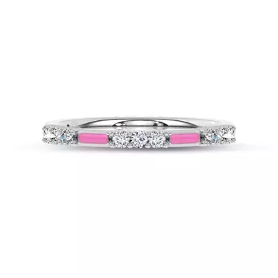 Fiora Pink Ceramic Diamond Band by Christian Siriano