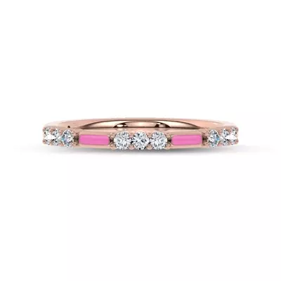 Fiora Pink Ceramic Lab Diamond Band by Christian Siriano