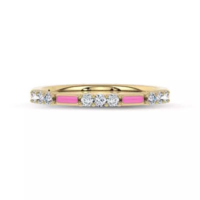 Fiora Pink Ceramic Lab Diamond Band by Christian Siriano