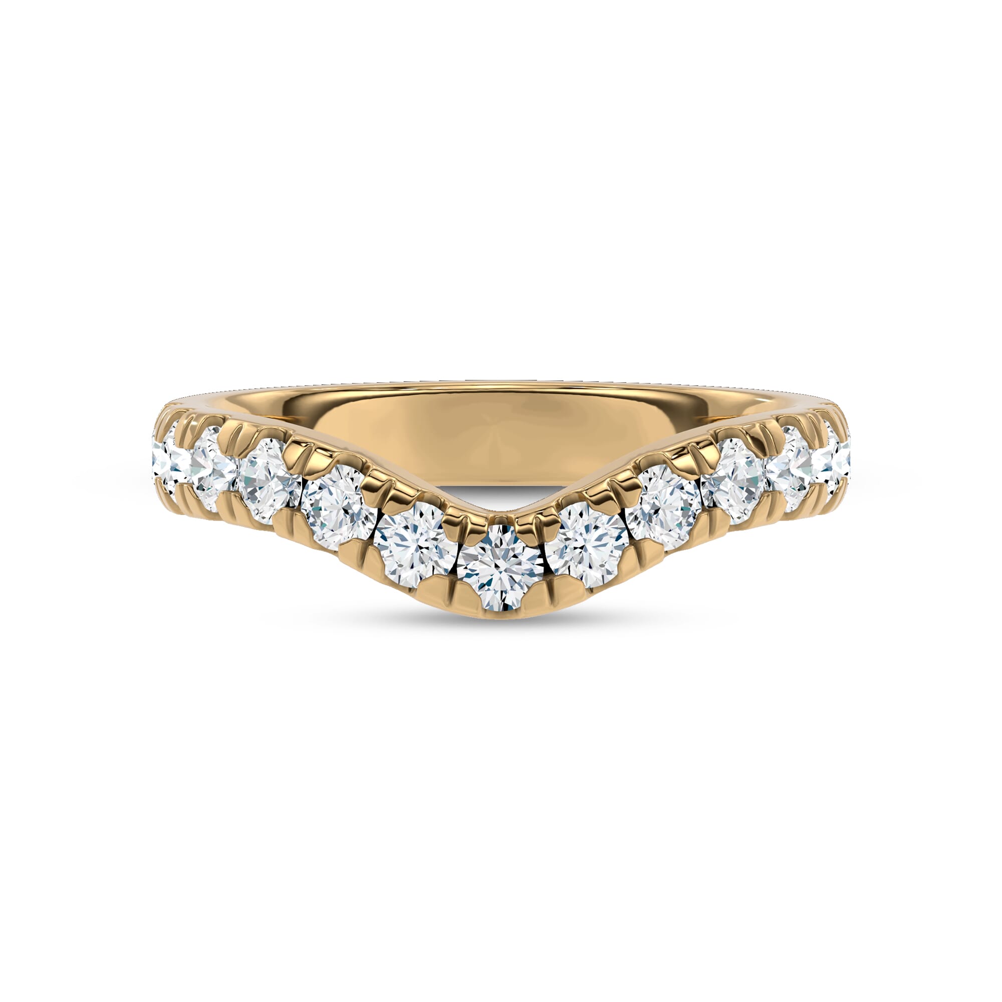 Boda Curved Pavé Diamond Band (3mm)