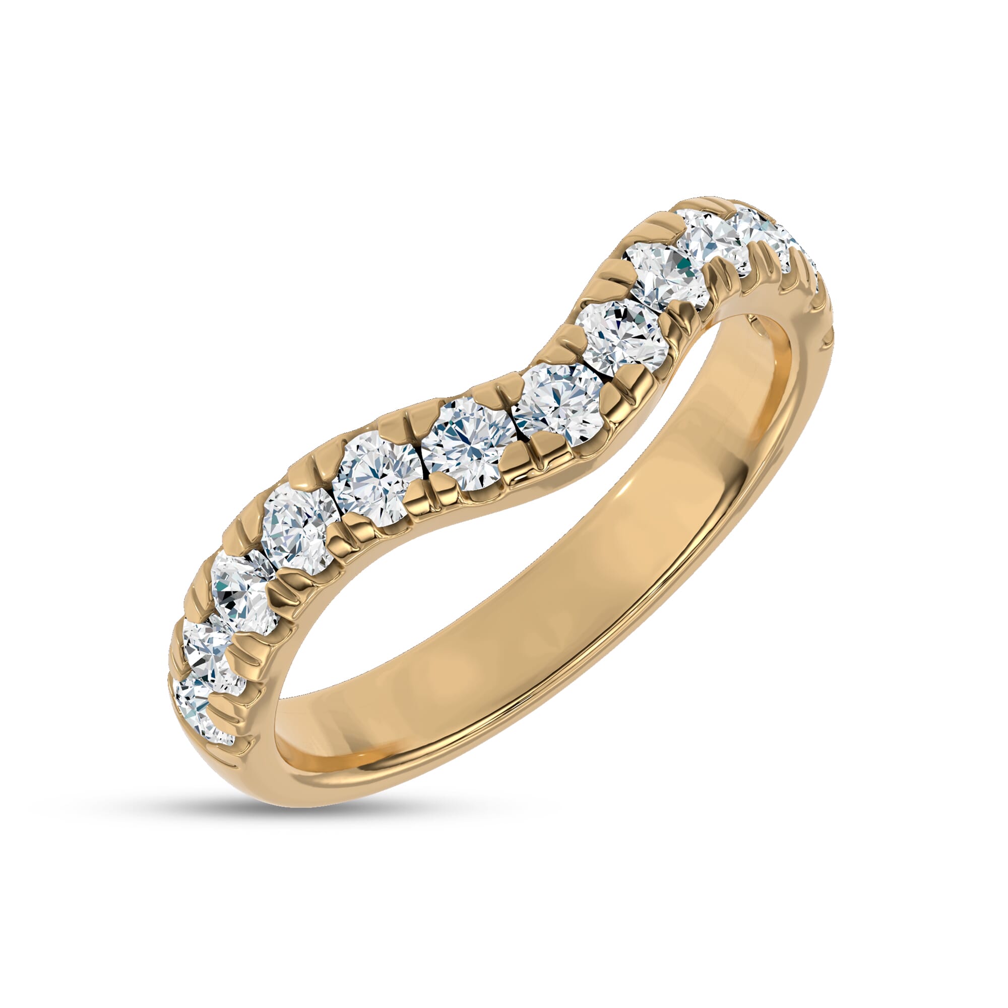 Linda Curved Pavé Lab Diamond Band (3mm)