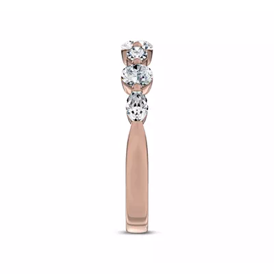 Alternating Marquise Diamond Band - 14K Rose Gold