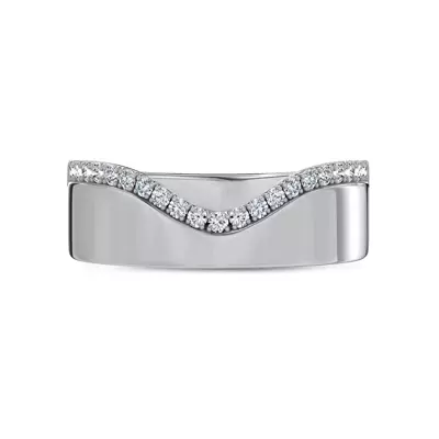 Costa Wide Pavé Diamond Band