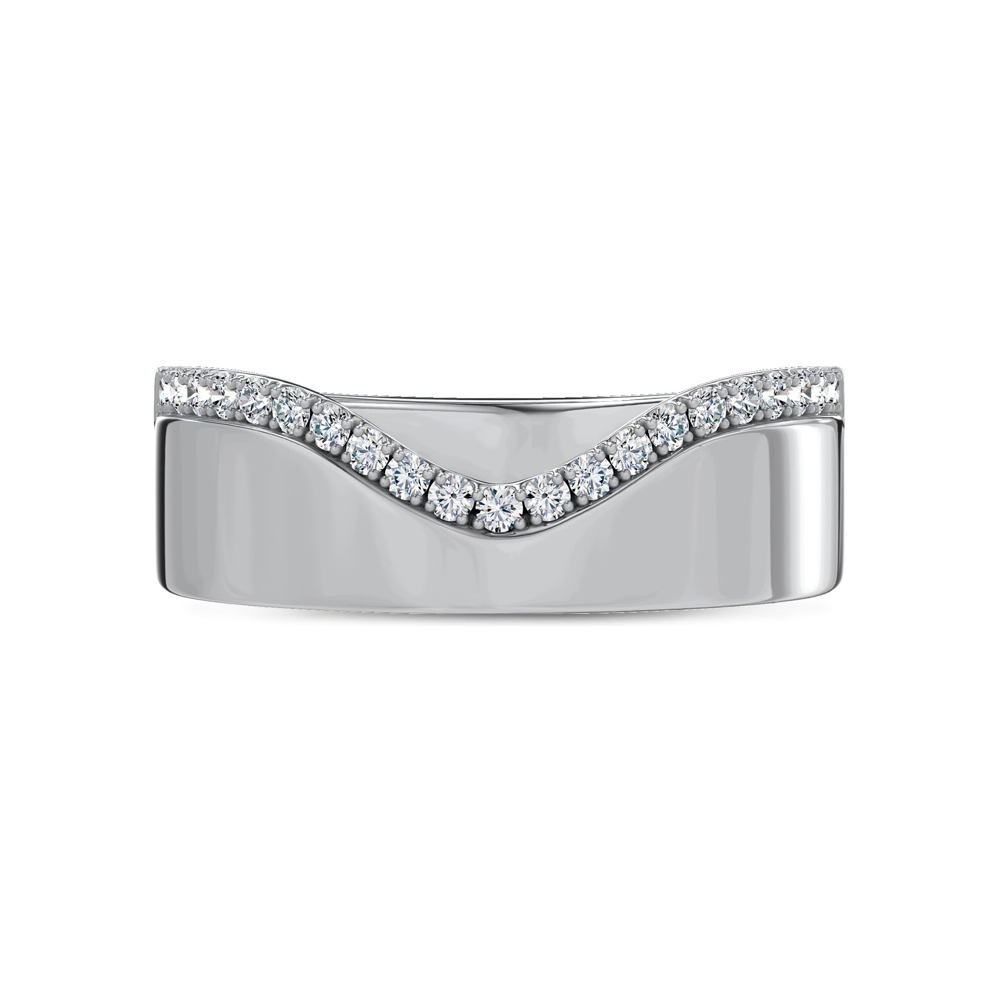 Costa Wide Pavé Diamond Band