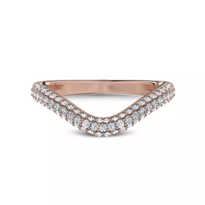 Crescendo Triple Row Pavé Diamond Band