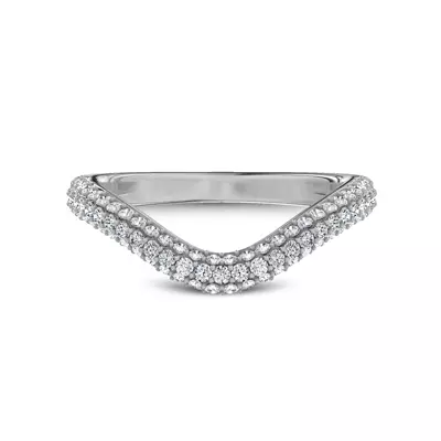 Crescendo Triple Row Pavé Diamond Band