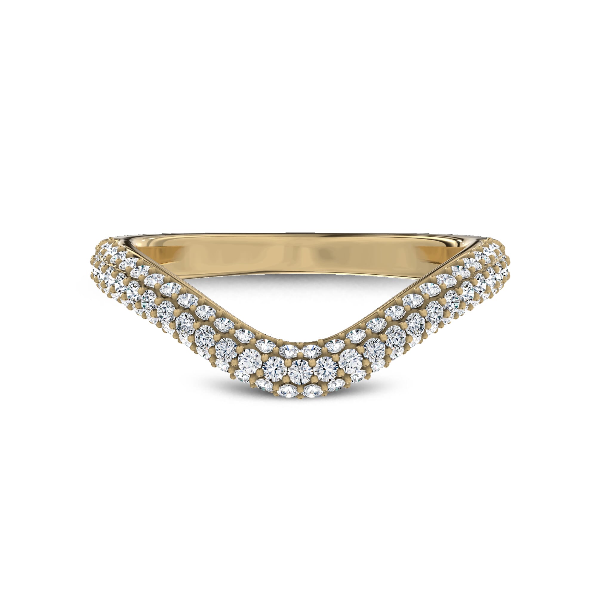 Crescendo Triple Row Pavé Diamond Band