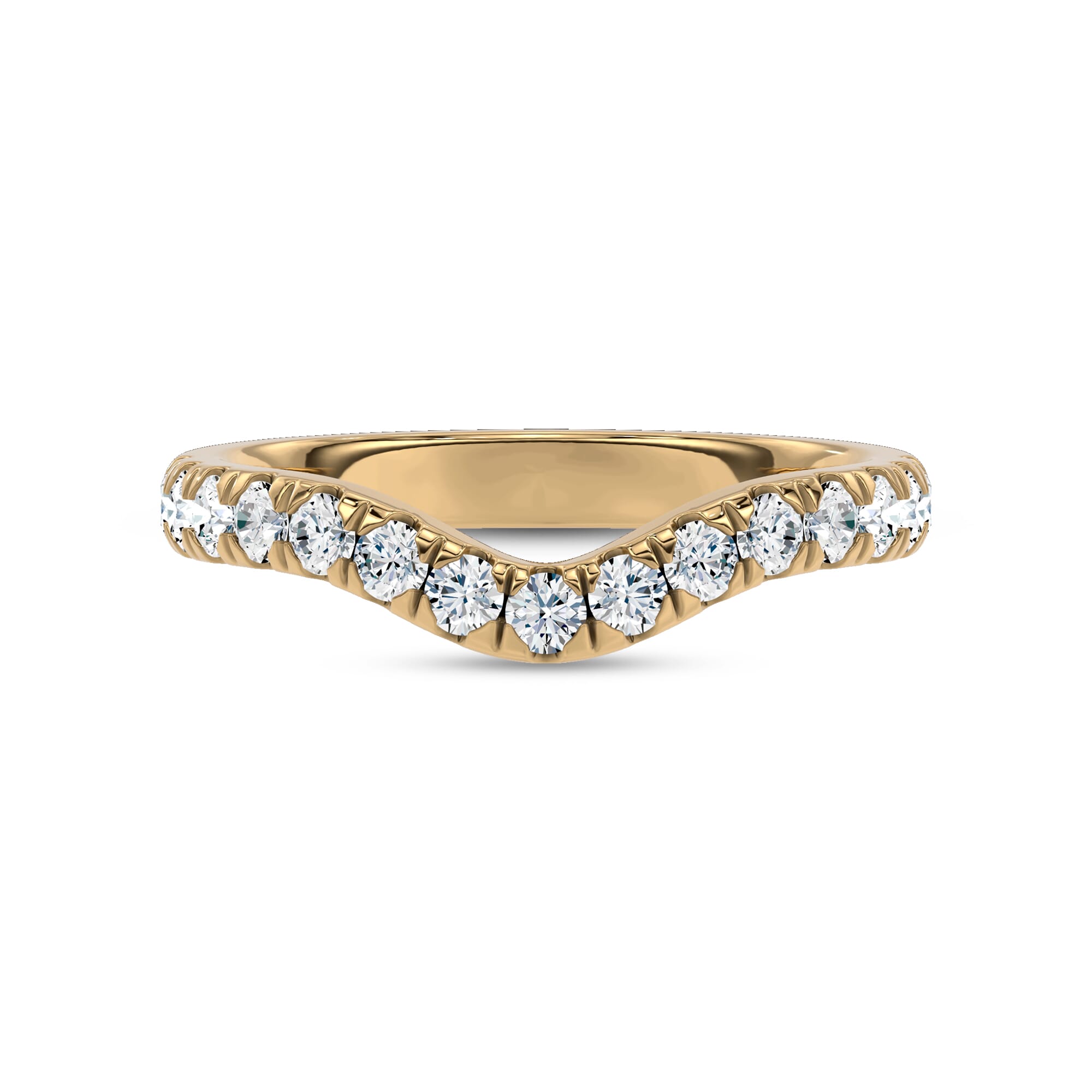 Boda Curved Pavé Diamond Band (2.5mm)