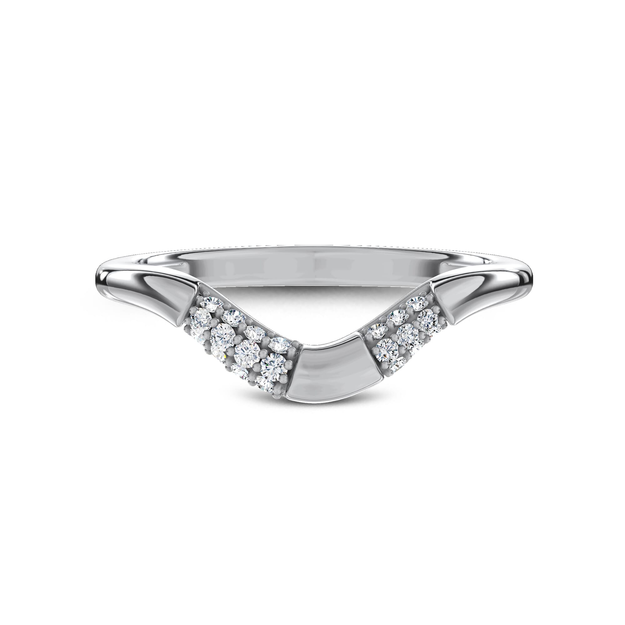 Echo Curved Pavé Diamond Band
