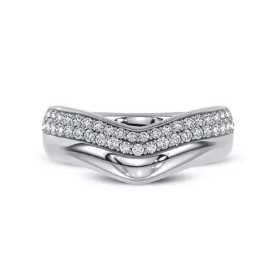 Strata Curved Pavé Lab Diamond Band