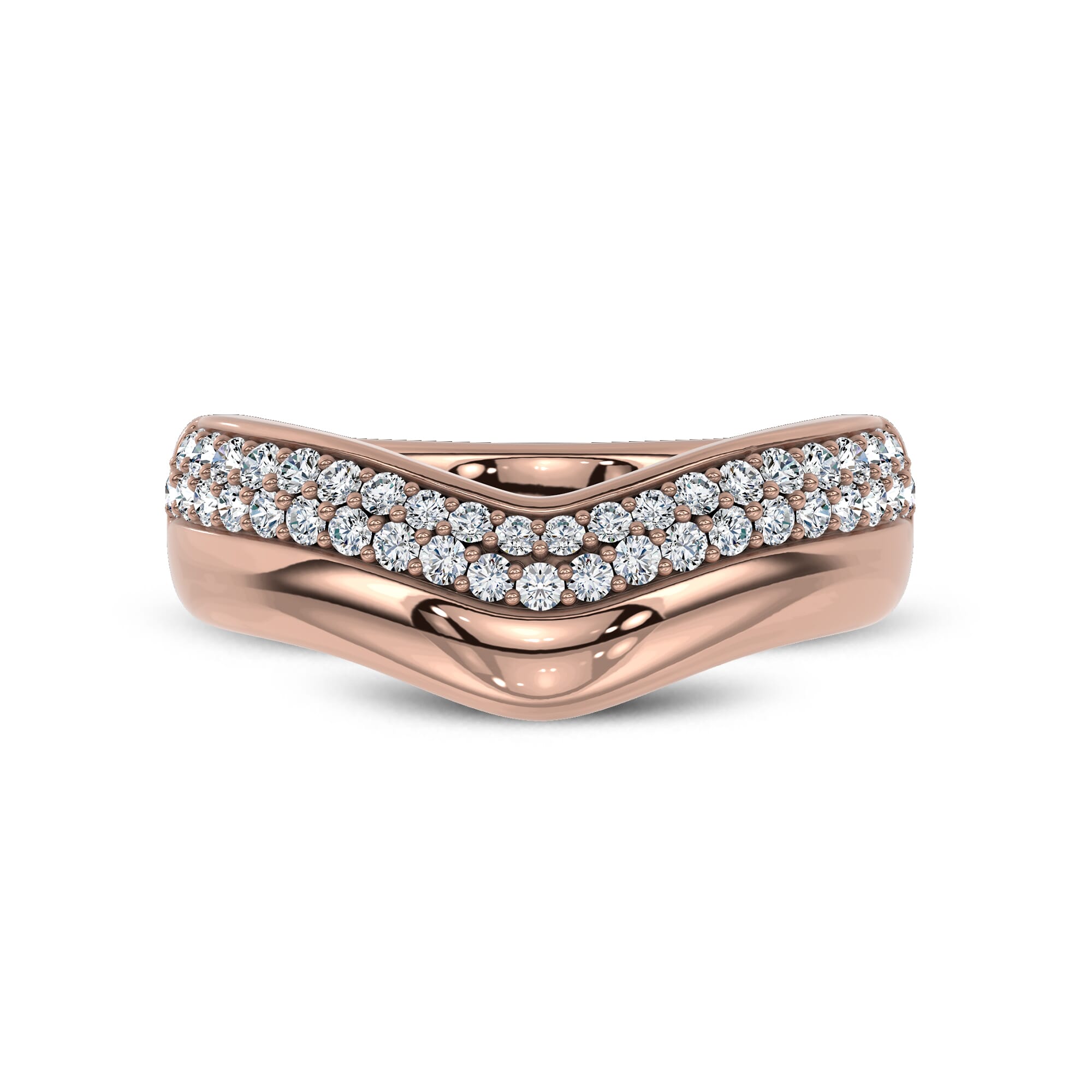 Strata Curved Pavé Lab Diamond Band