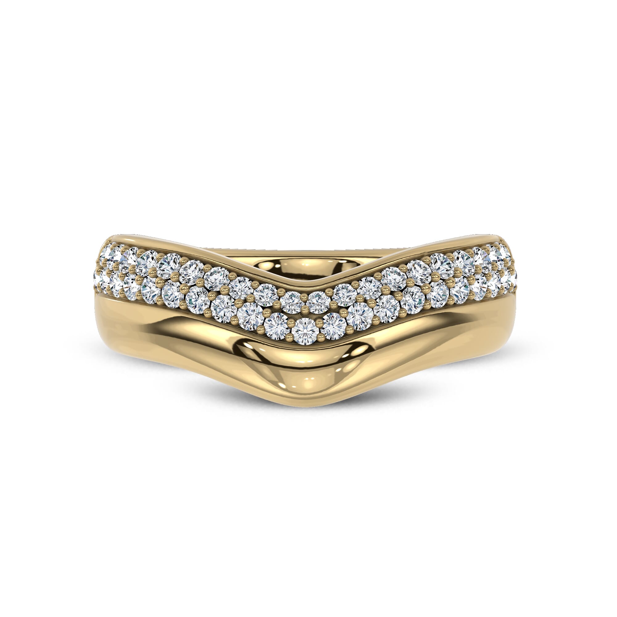 Strata Curved Pavé Lab Diamond Band