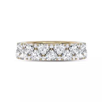 Hearts Mosaic Lab Diamond Half Eternity Band