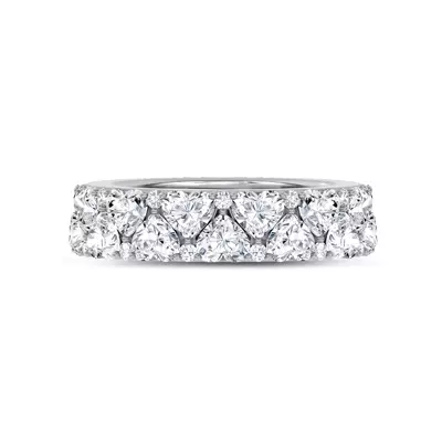 Hearts Mosaic Lab Diamond Half Eternity Band
