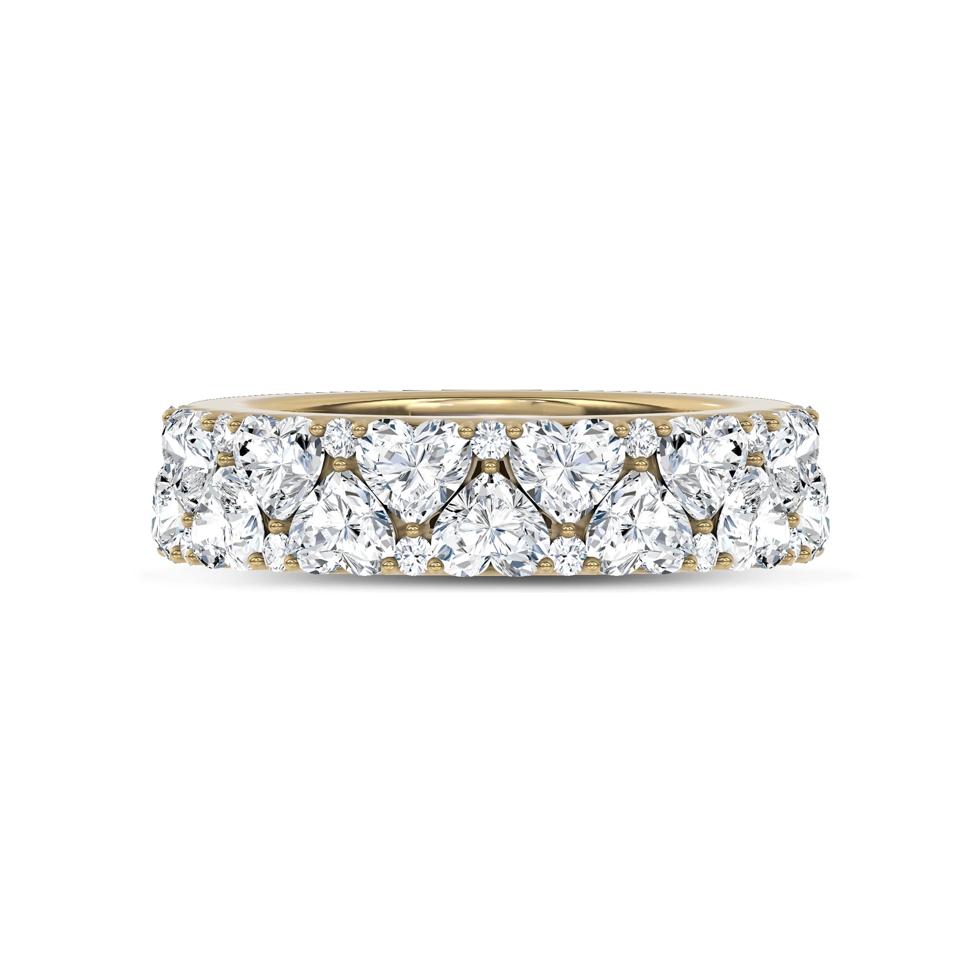 Hearts Mosaic Lab Diamond Half Eternity Band
