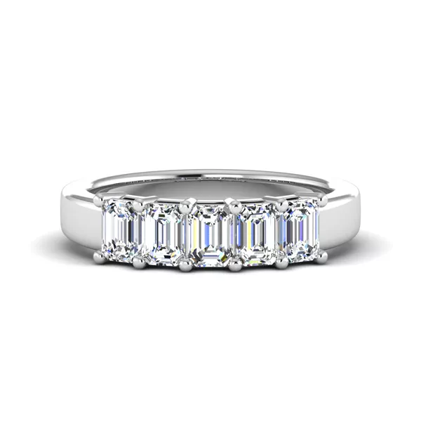 Macie 5 Stone Shared Prong Lab Anniversary Band