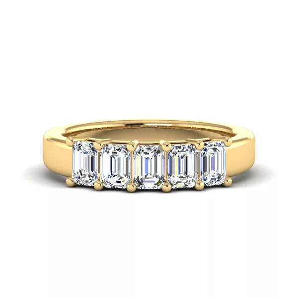 Macie 5 Stone Shared Prong Lab Anniversary Band