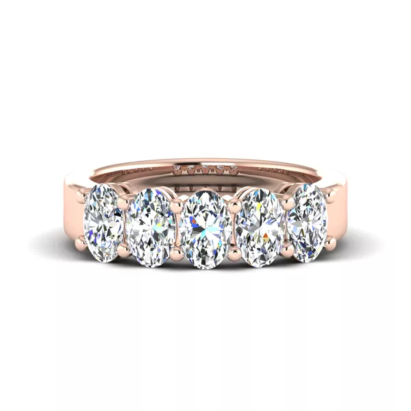 Aviana 5 Stone Shared Prong Lab Anniversary Band