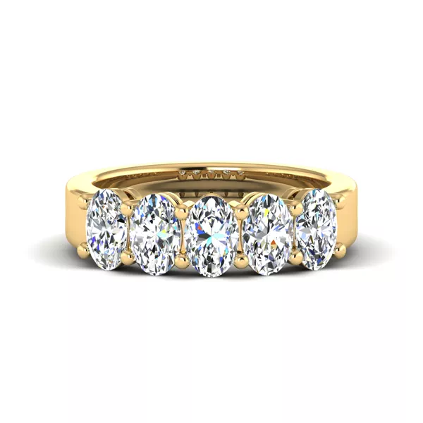 Aviana 5 Stone Shared Prong Lab Anniversary Band