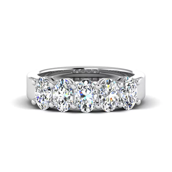 Aviana 5 Stone Shared Prong Lab Anniversary Band
