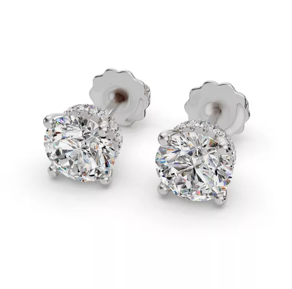 Setting Hidden Halo Diamond Studs