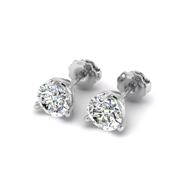 Setting Three-Prong Martini Screw Back earrings