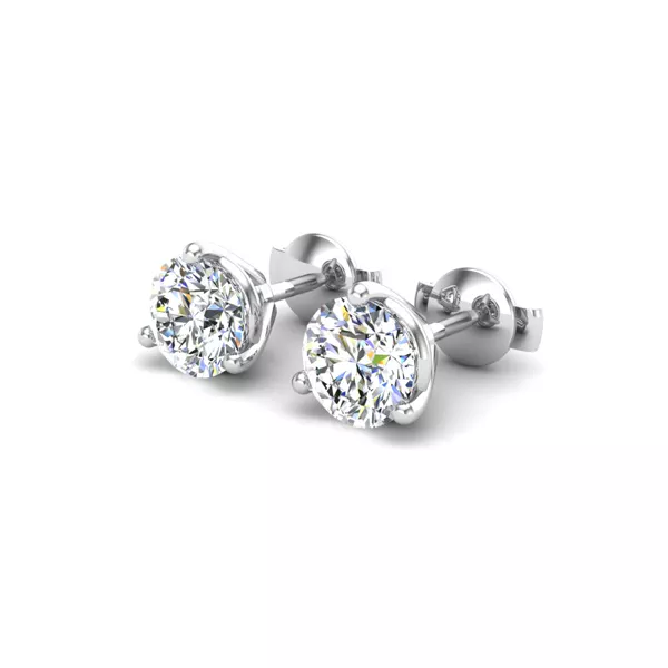 Three-Prong Martini Guardian Back Earrings