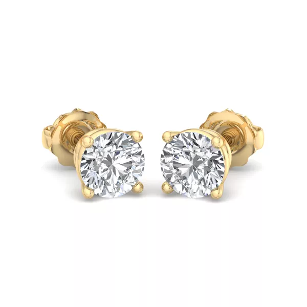 Four-Prong Screw Back Earrings
