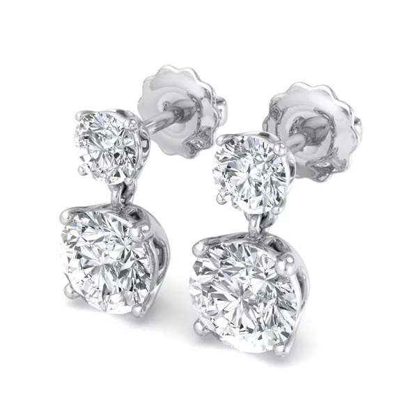 Setting Two Stone Lab Diamond Drop earrings
