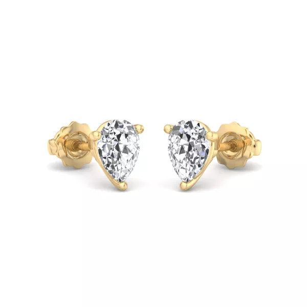 Fancy Shape Three-Prong Martini Screw Back Earrings