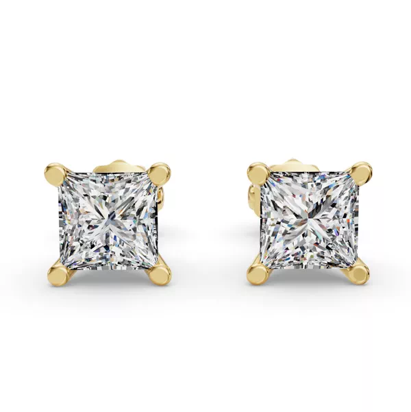Princess Four-Prong Martini Screw Back Earrings