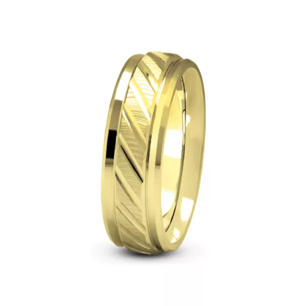 Diagonal Diamond Cut Carved Band (6mm)