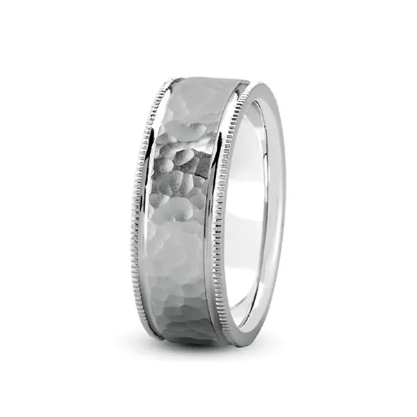 Flat Hammer Band With Milgrain Edges (4mm)