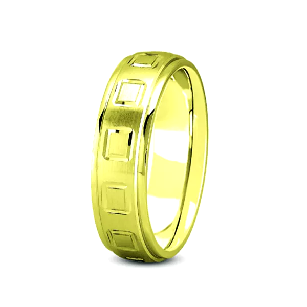 Square Diamond Cut Carved Band (4mm)