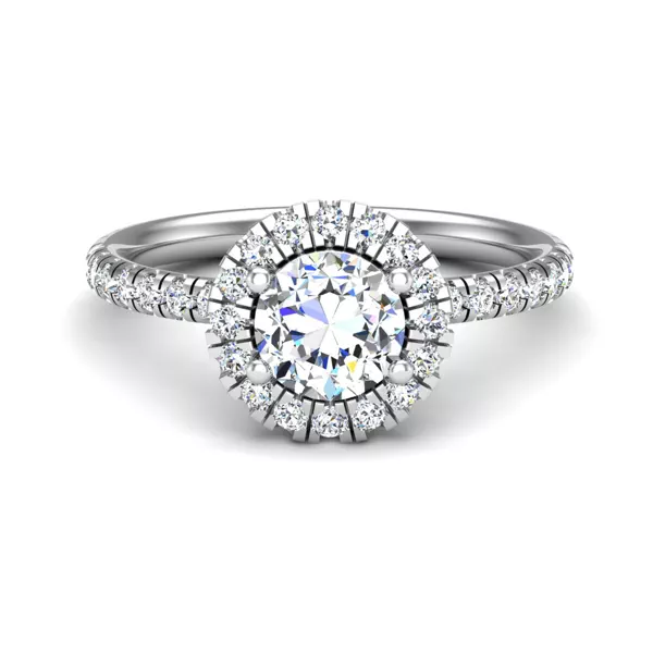 Chloe Single Row Halo Engagement Ring