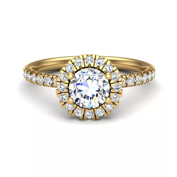 Chloe Single Row Halo Engagement Ring