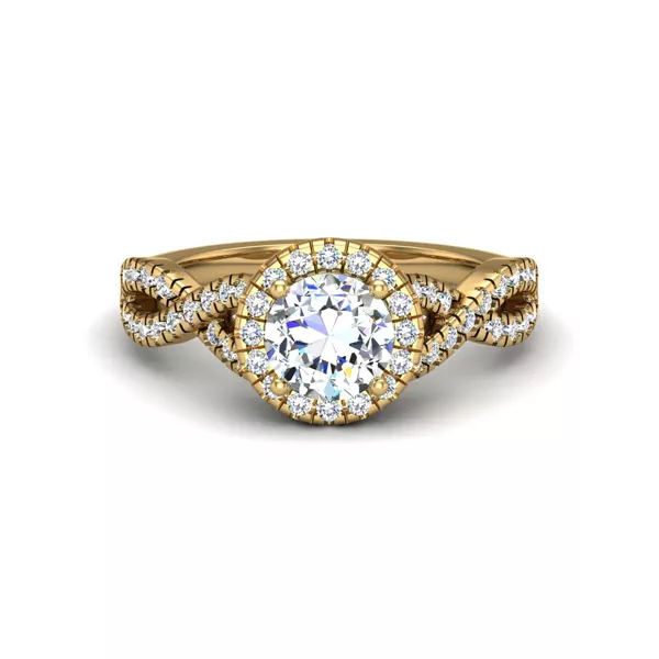 Zoey Twist Style Halo Engagement Ring