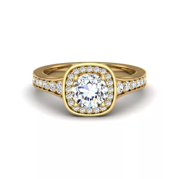 Amira Bezel Halo Engagement Ring