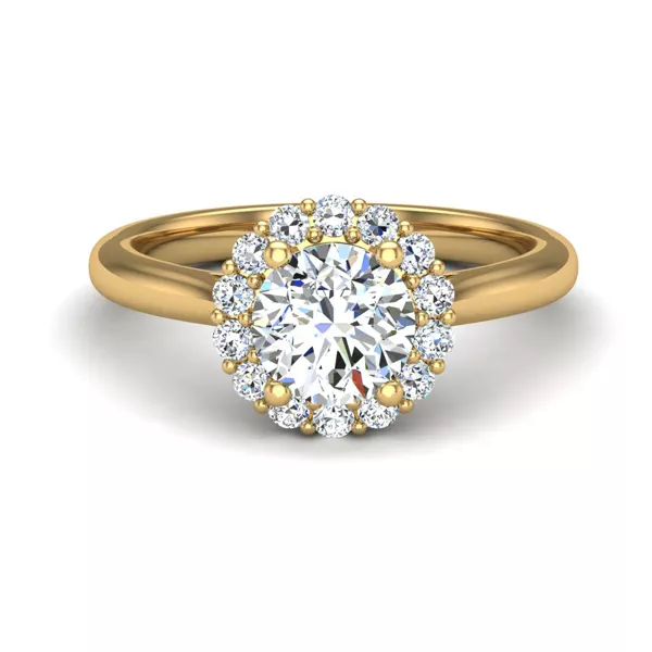 Aria Floral Halo Engagement Ring