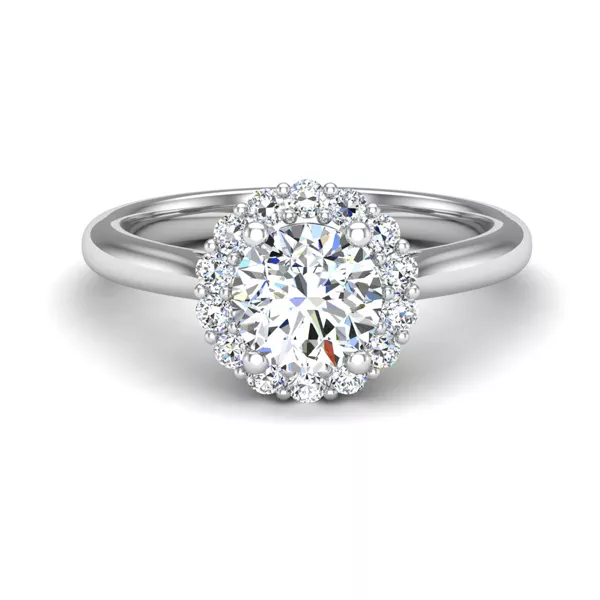 Aria Floral Halo Engagement Ring