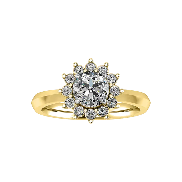 Lia Sunburst Halo Engagement Ring