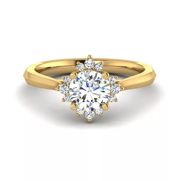 Saylor Burst Halo Engagement Ring