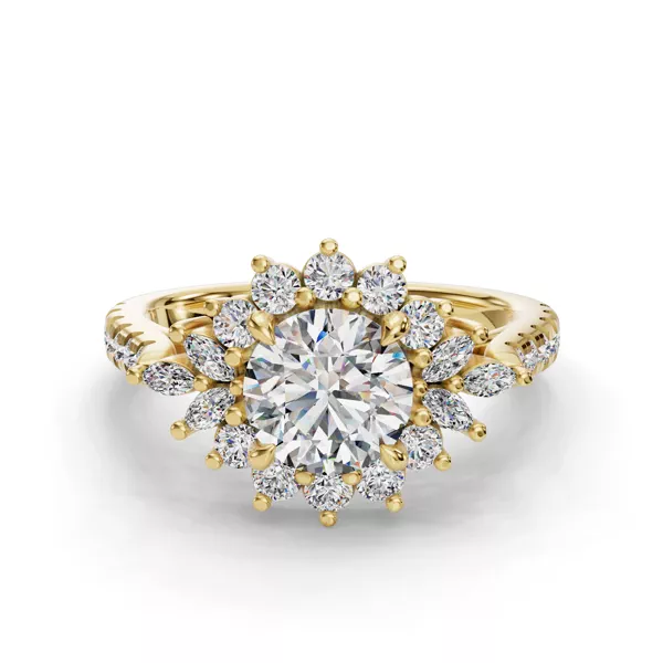 Michelle Round And Marquise Halo Engagement Ring