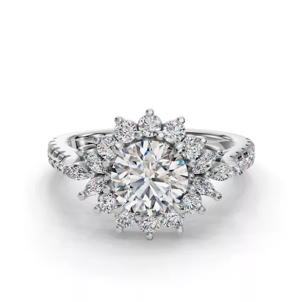 Michelle Round And Marquise Halo Engagement Ring