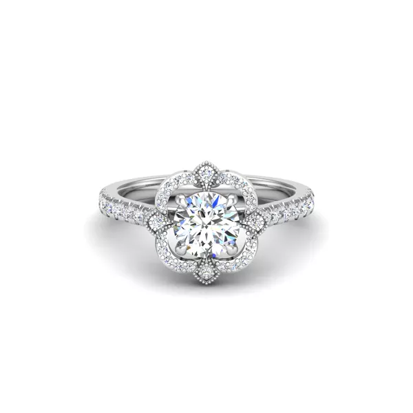 Matilda Floral Halo Engagement Ring