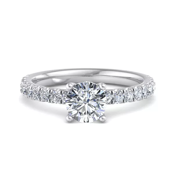 Opal Hidden Halo Engagement Ring