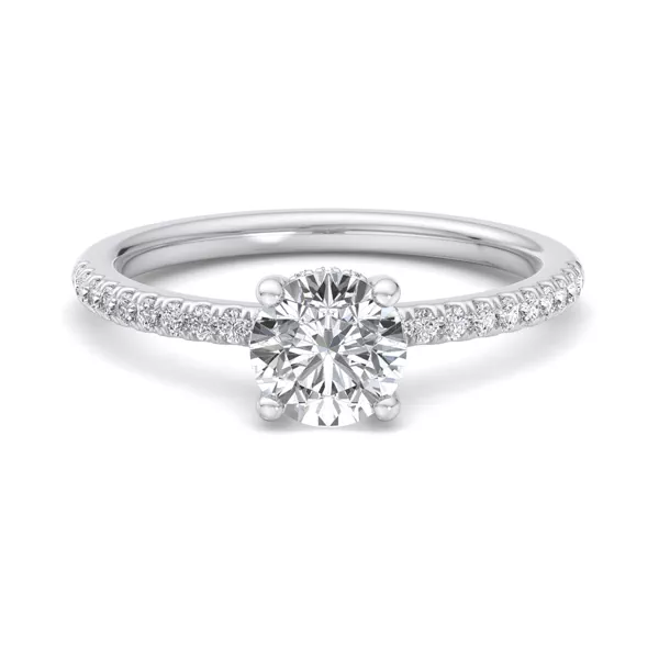 Emaan Two-Tone Pave Hidden Halo Engagement Ring